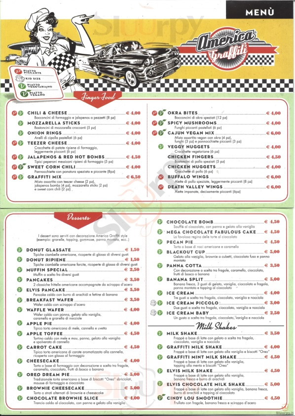 AMERICA GRAFFITI FAST FOOD - Montecatini Massa E Cozzile menù 1 pagina