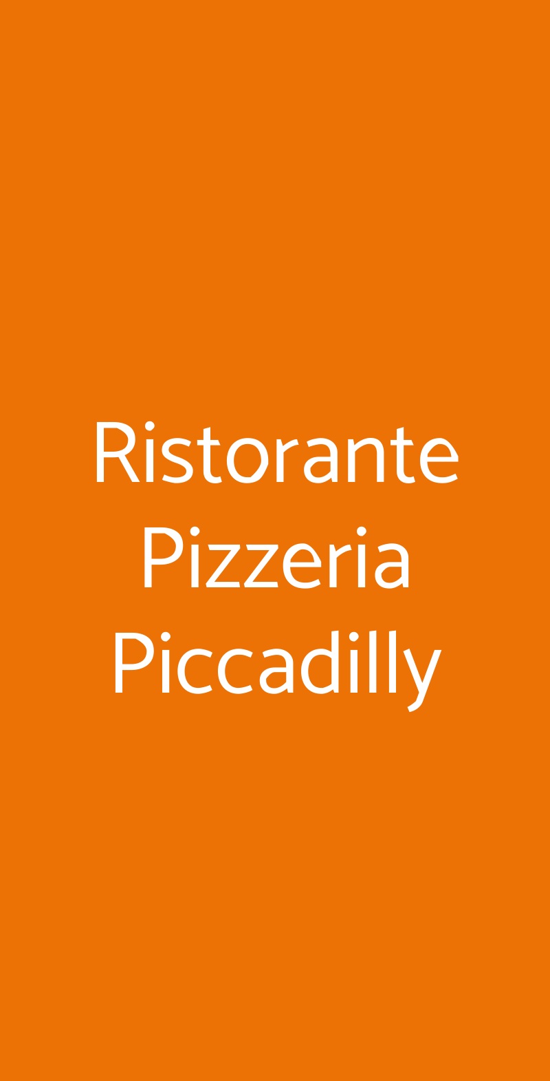 Ristorante Pizzeria Piccadilly Firenze menù 1 pagina