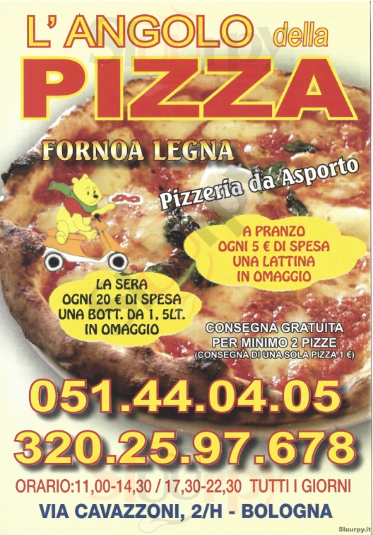 L'ANGOLO DELLA PIZZA Bologna menù 1 pagina