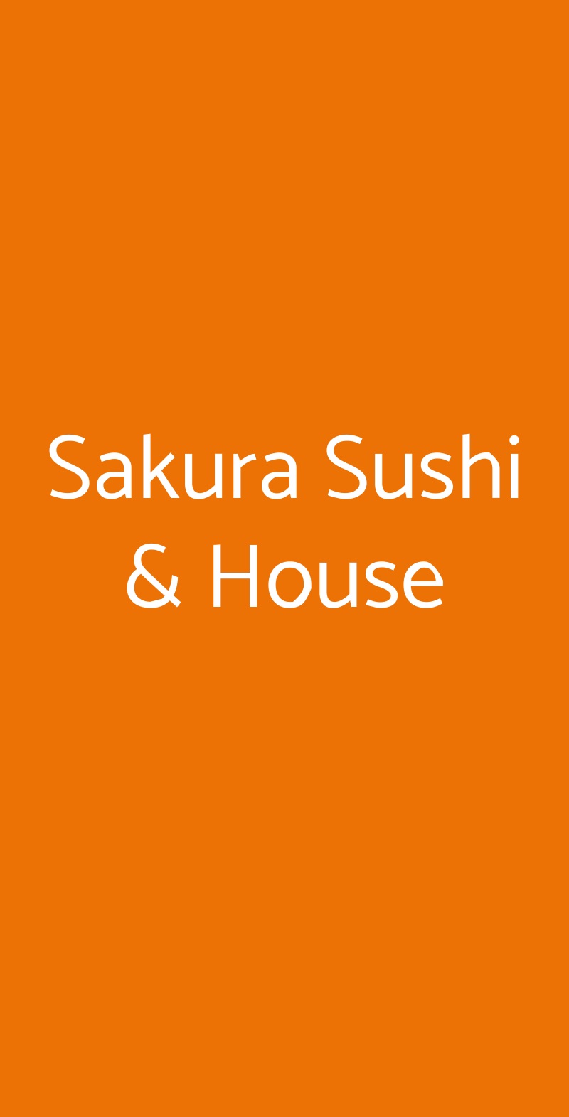 Sakura Sushi & House Milano menù 1 pagina