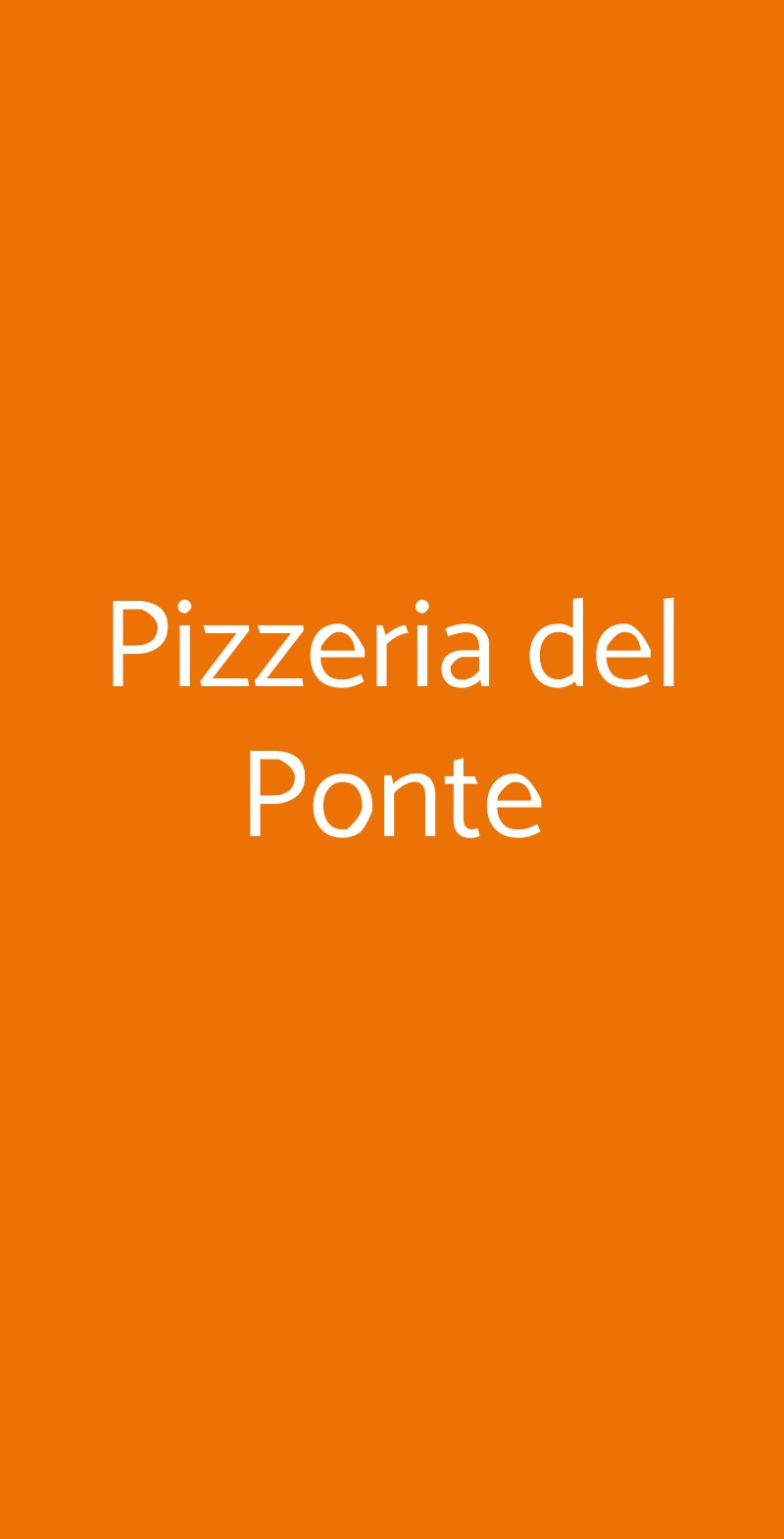 Pizzeria del Ponte Milano menù 1 pagina