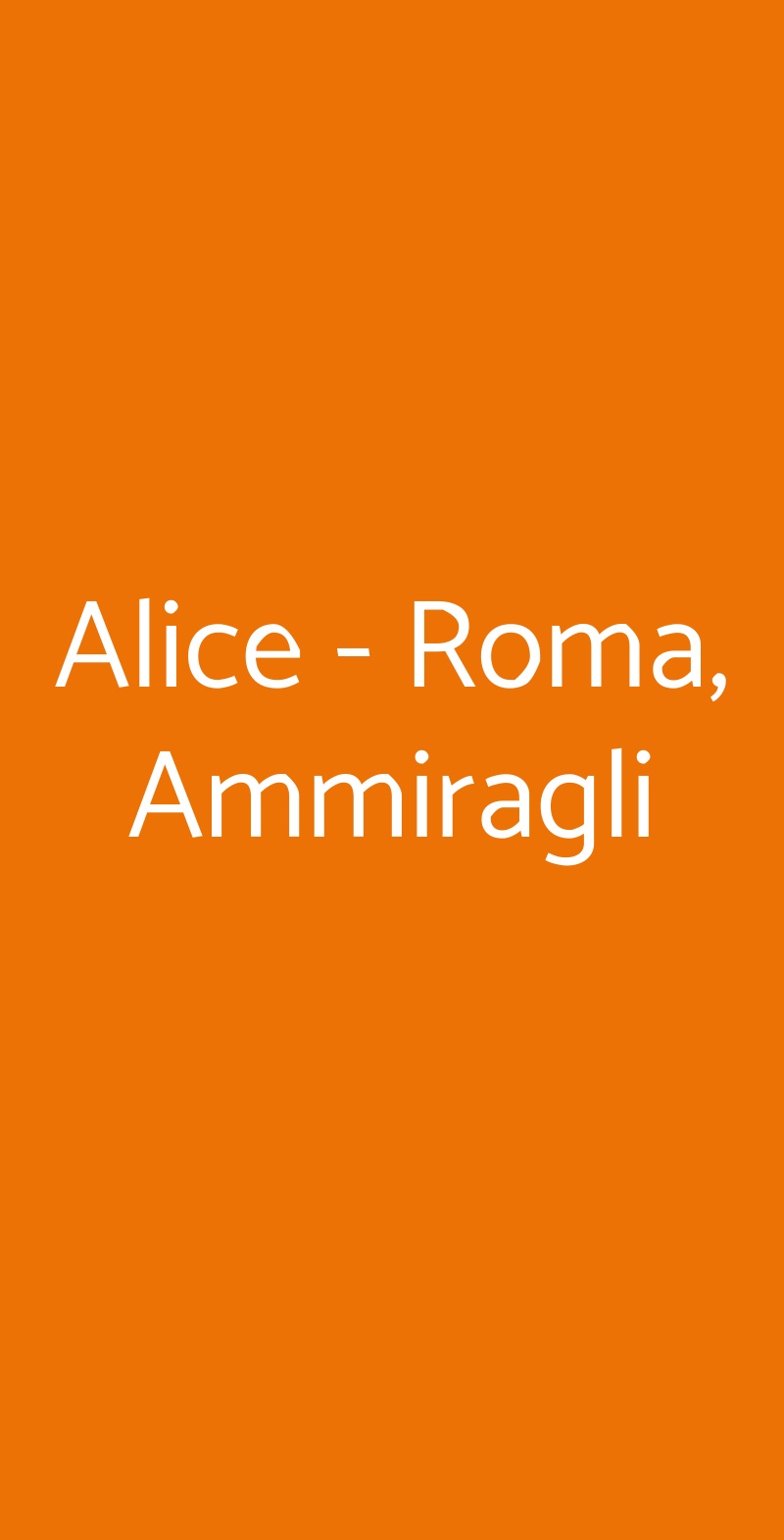 Alice - Roma, Ammiragli Roma menù 1 pagina