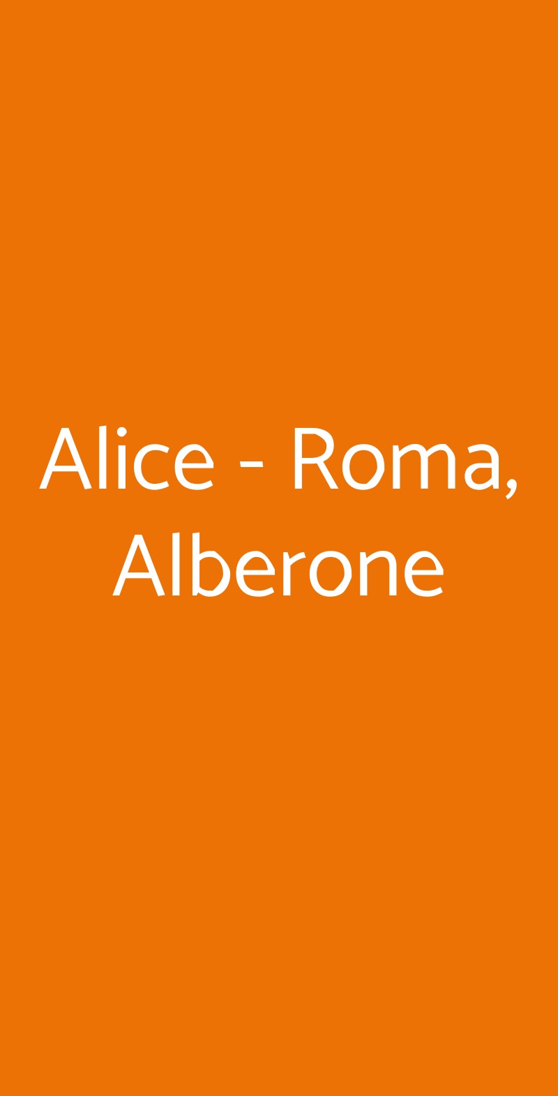 Alice - Roma, Alberone Roma menù 1 pagina