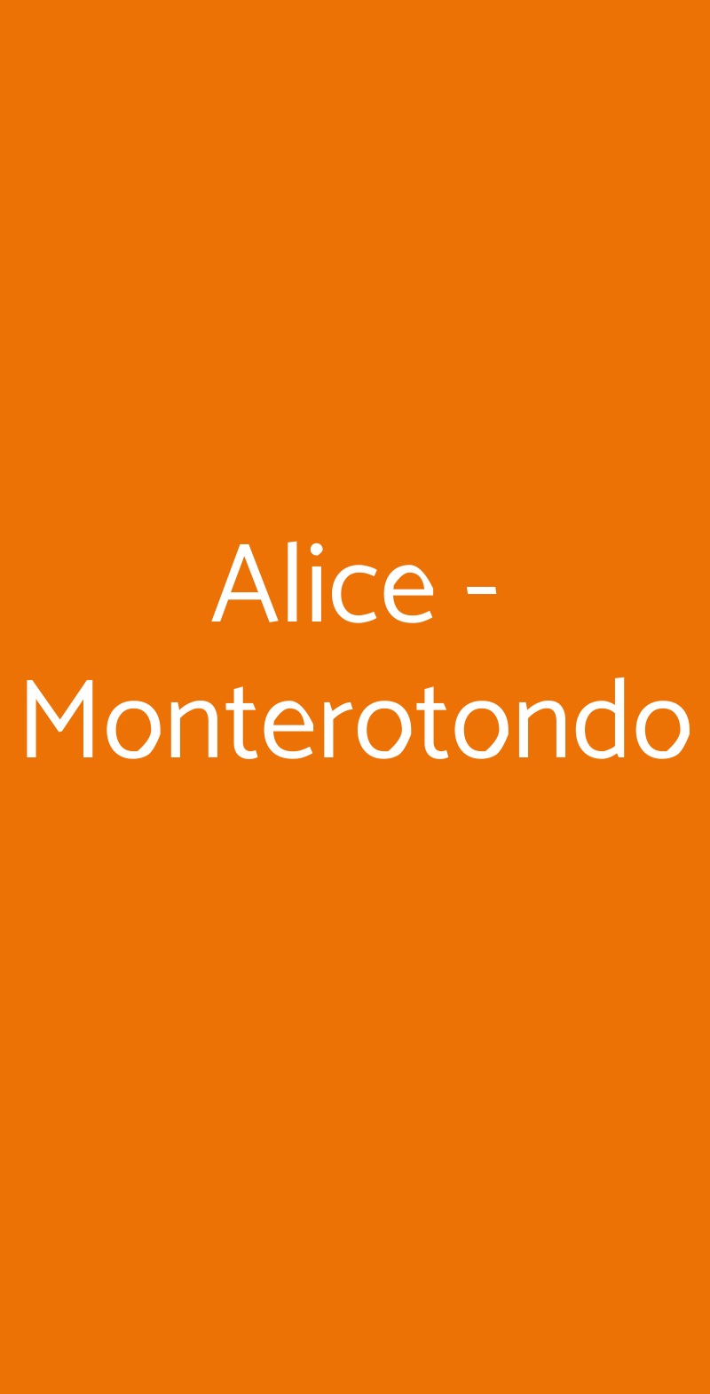 Alice - Monterotondo Monterotondo menù 1 pagina