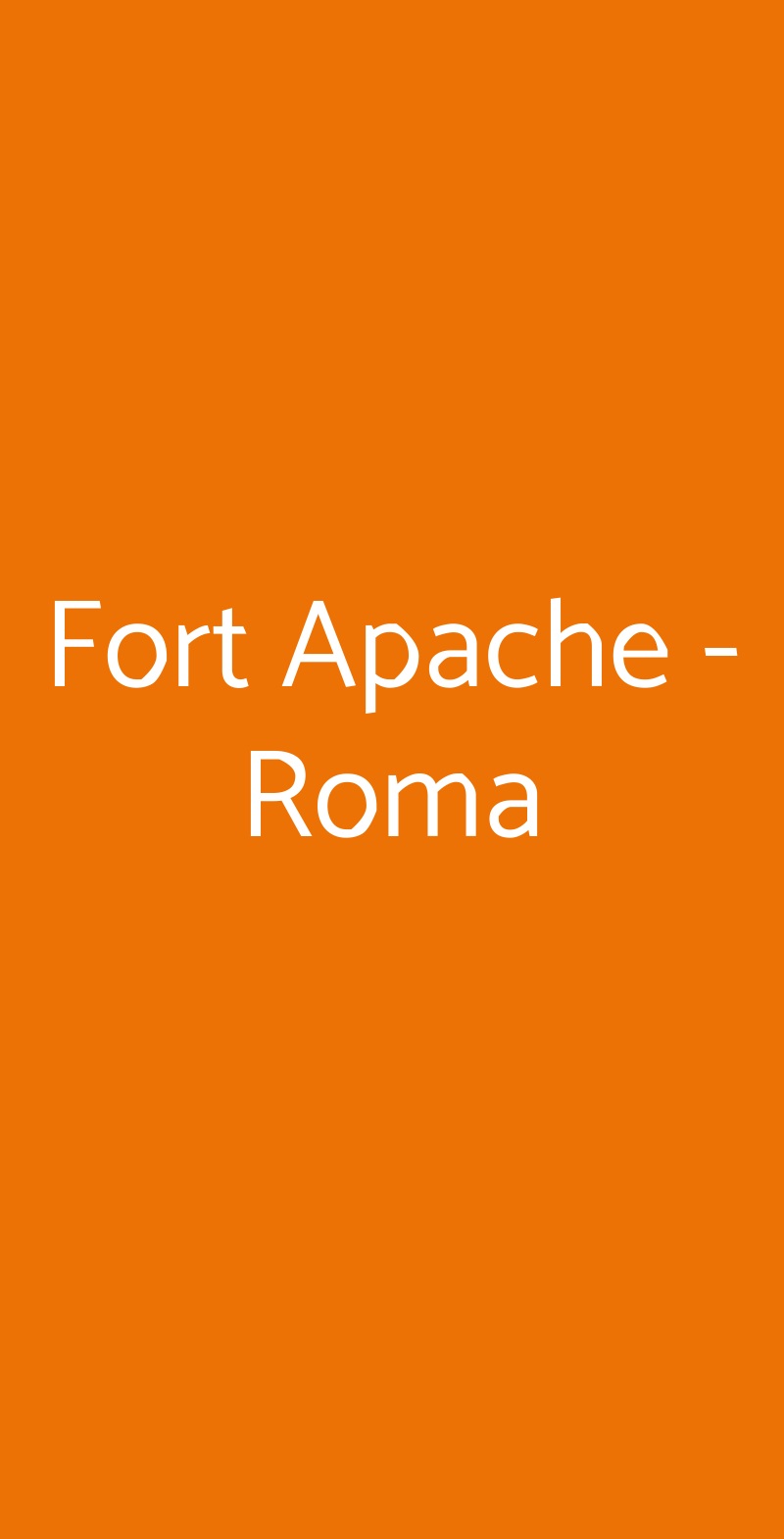 Fort Apache - Roma Roma menù 1 pagina