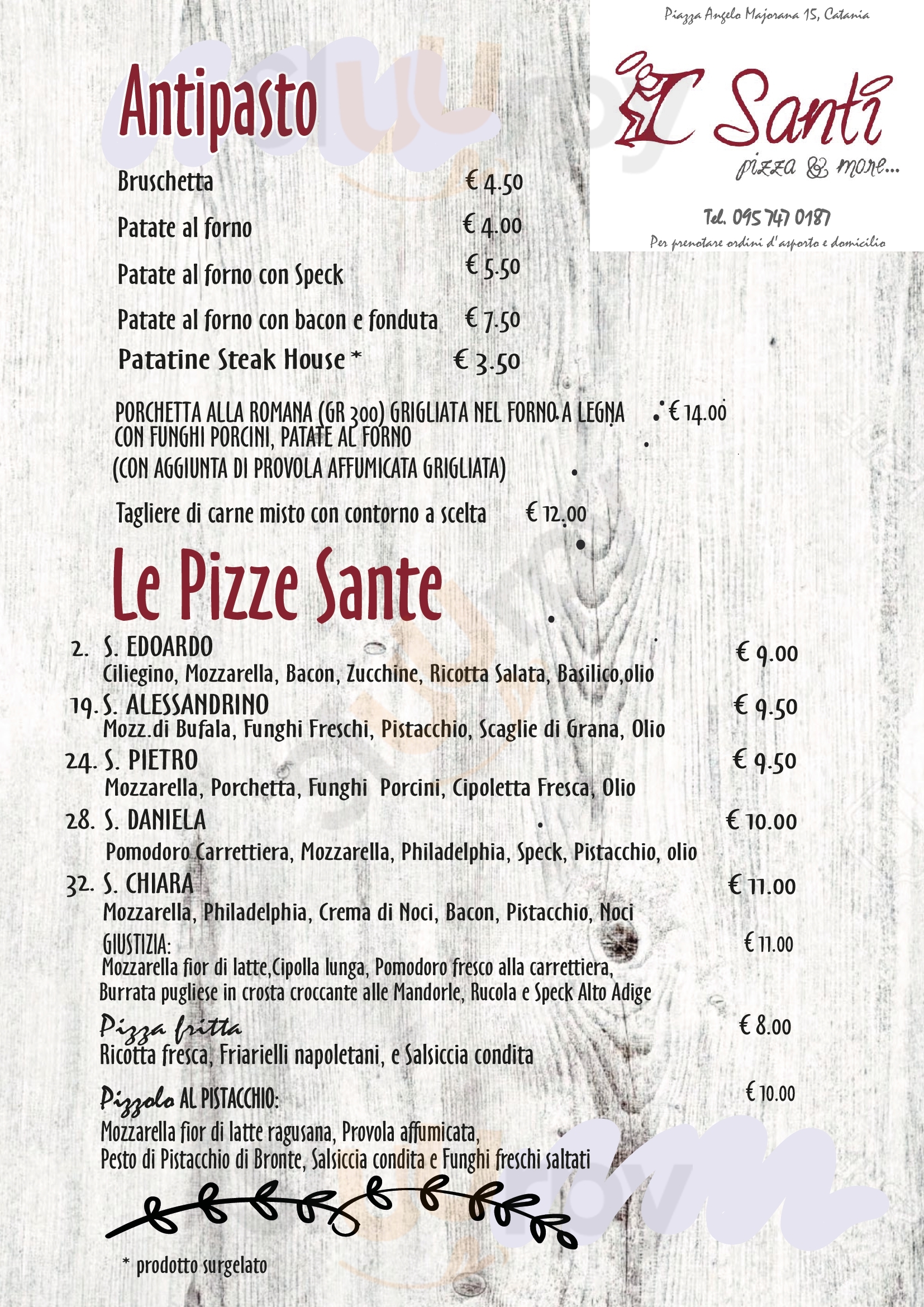 Isantipizzaroom Catania menù 1 pagina