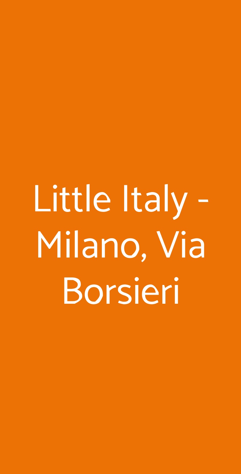 Little Italy Milano menù 1 pagina