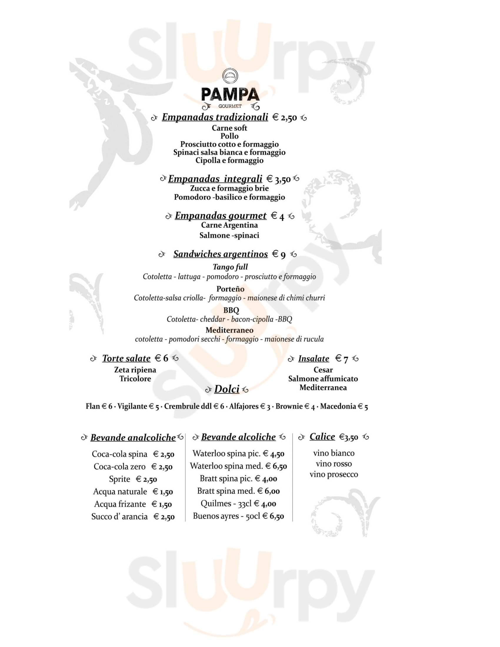 Pampa Gourmet Milano menù 1 pagina
