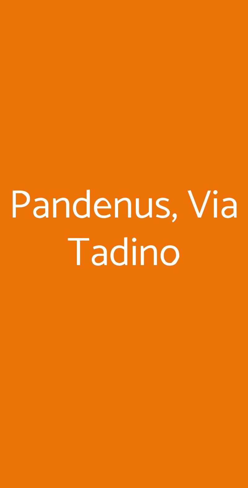 Pandenus, Via Tadino Milano menù 1 pagina