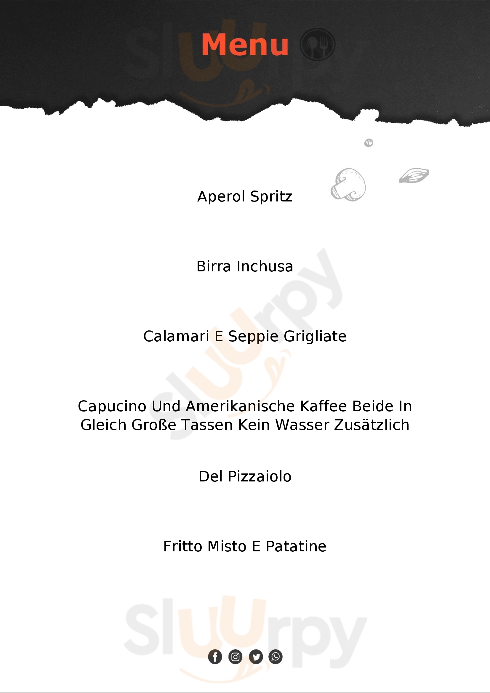 Pizzeria Gasoline Orosei menù 1 pagina