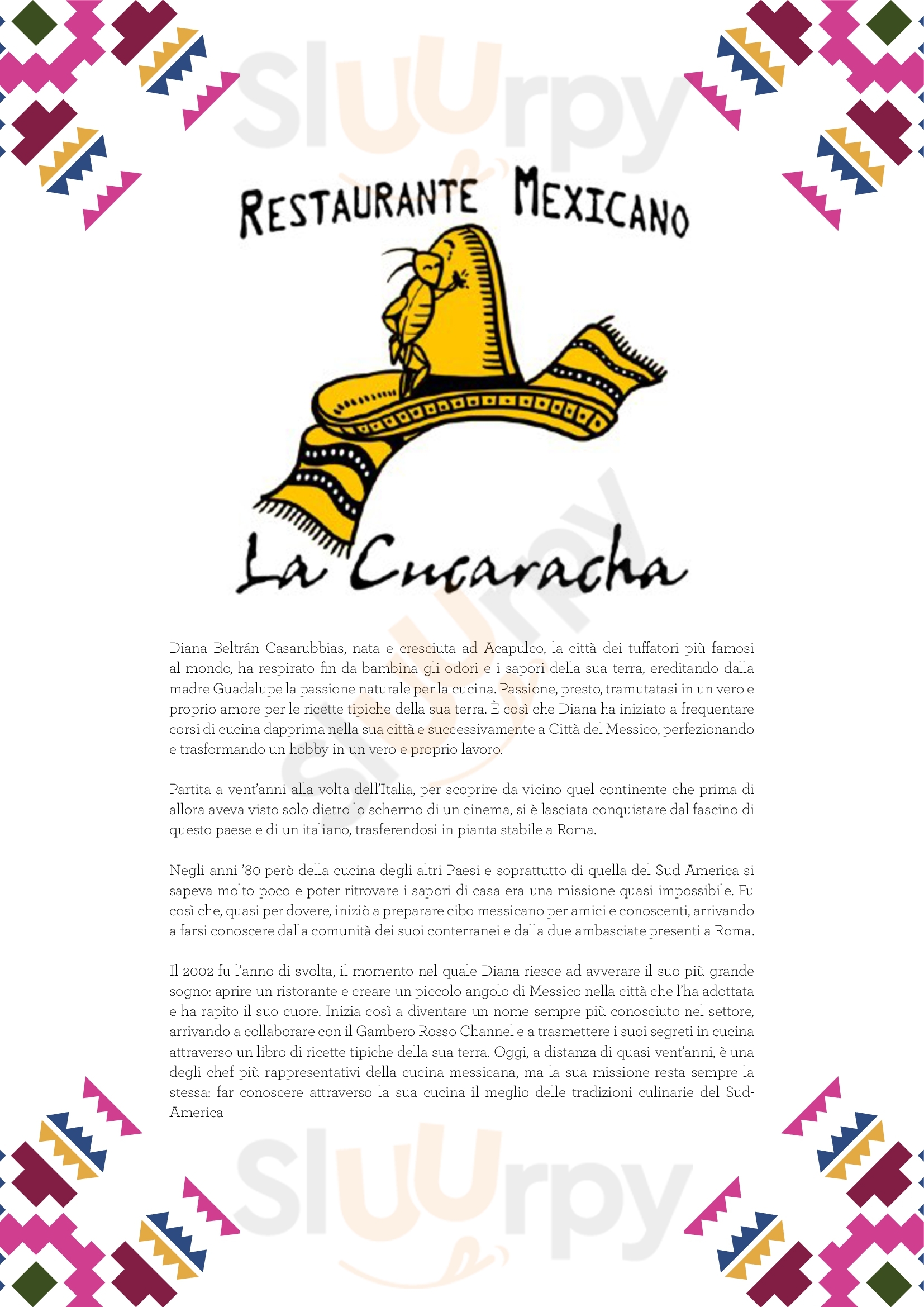 The Original Cucaracha Catania menù 1 pagina