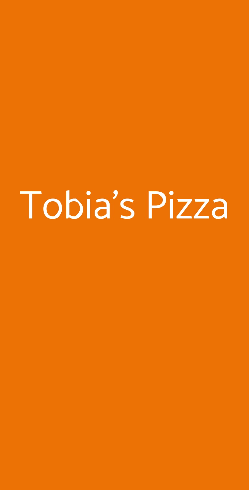Tobia's Pizza Torri di Quartesolo menù 1 pagina