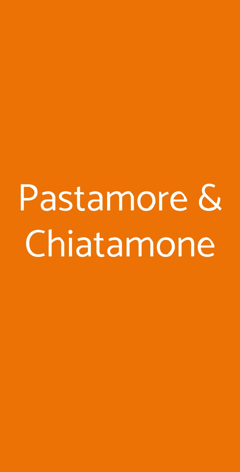 Pastamore & Chiatamone Napoli menù 1 pagina