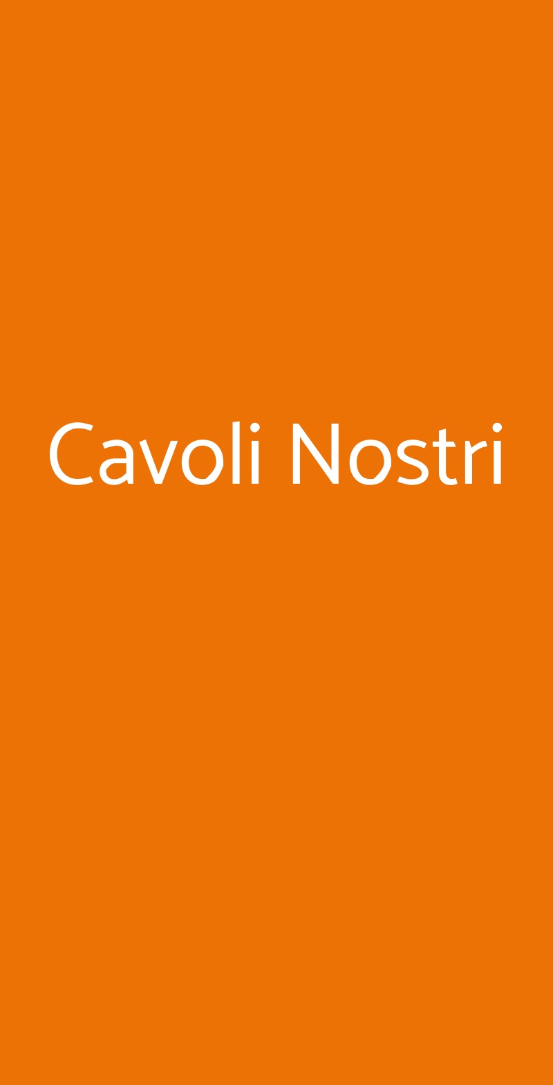 Cavoli Nostri Napoli menù 1 pagina