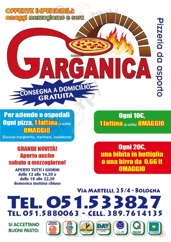 La Garganica Bologna menù 1 pagina