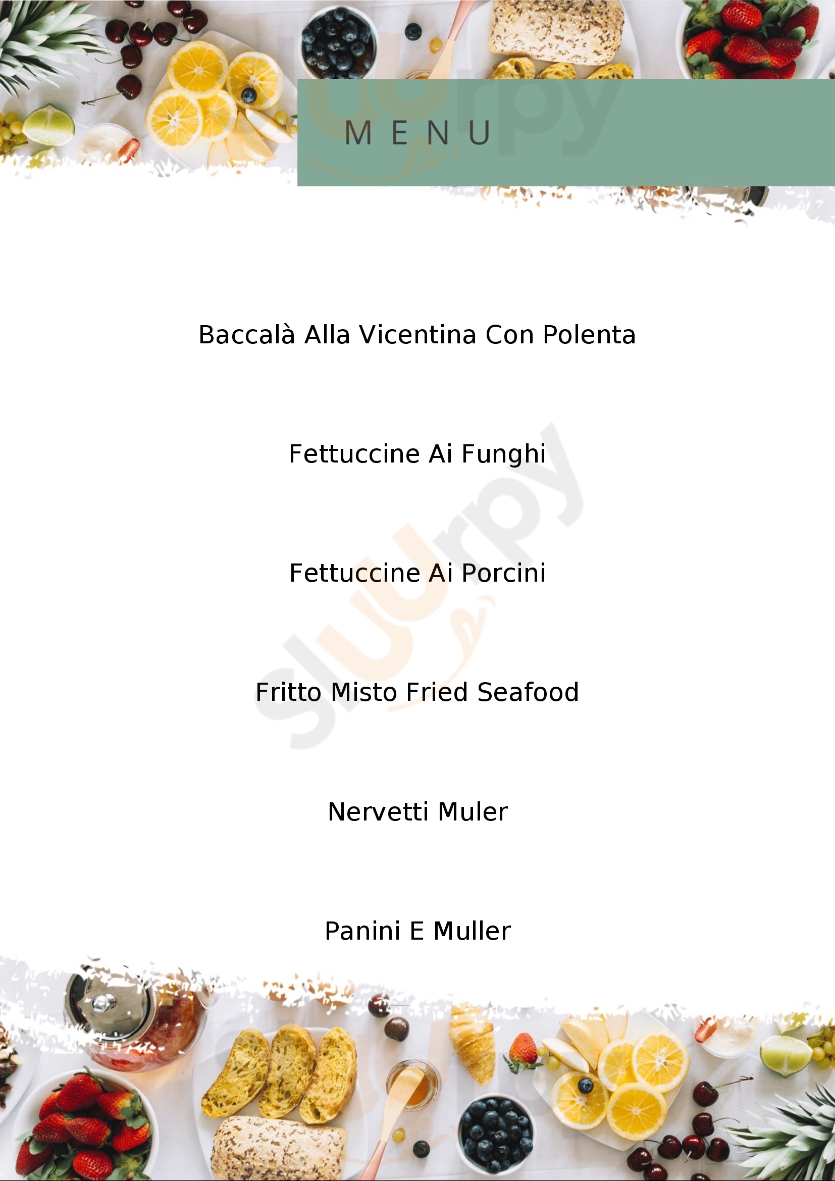 Osteria Pitanta Vicenza menù 1 pagina