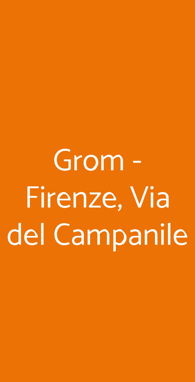 Grom - Firenze, Via del Campanile Firenze menù 1 pagina