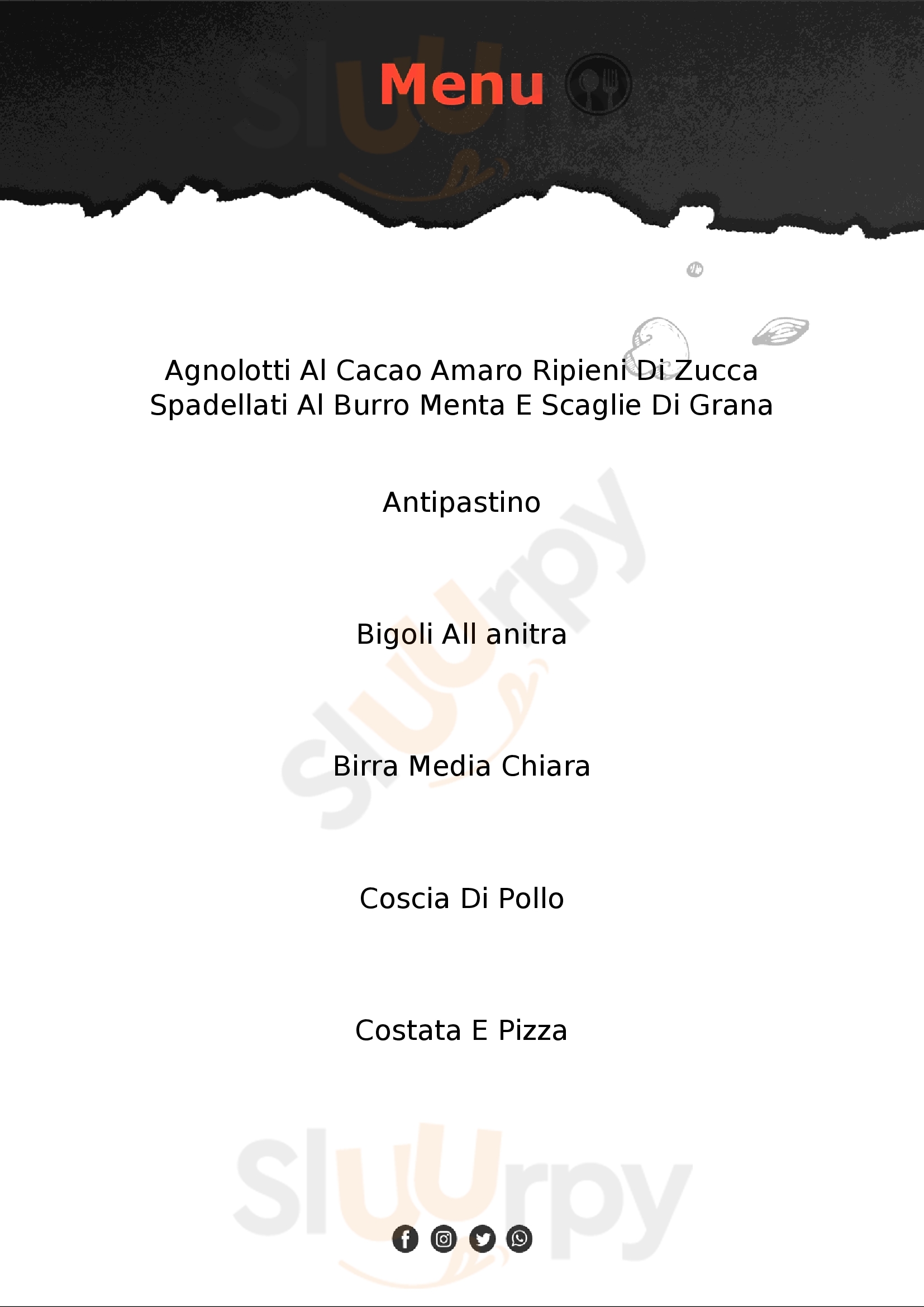 Ristorante Pizzeria Al Caminetto Thiene menù 1 pagina
