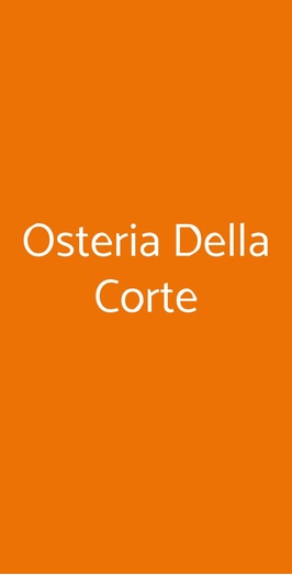 Osteria Della Corte, La Spezia menu