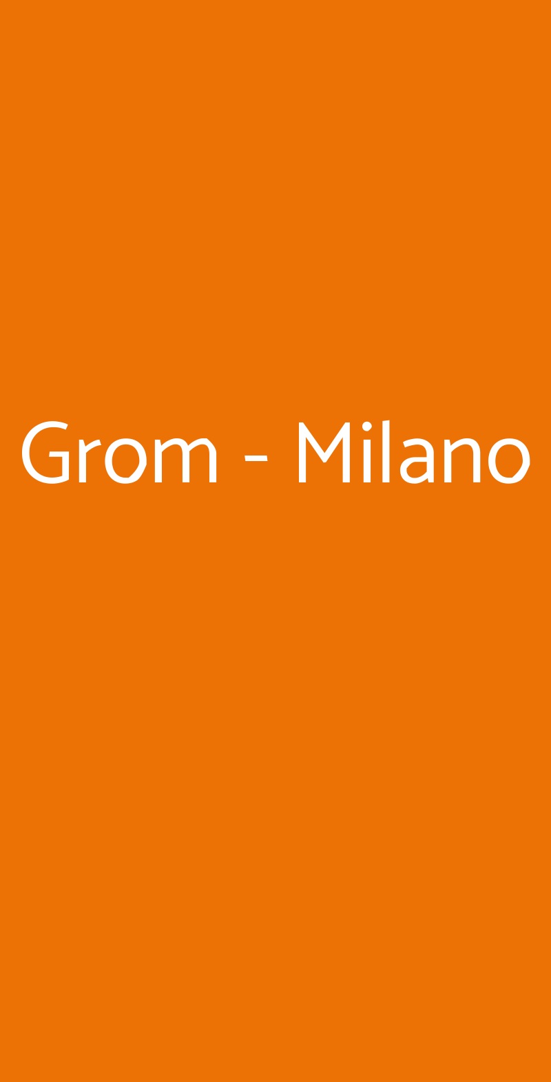 Grom - Milano Milano menù 1 pagina