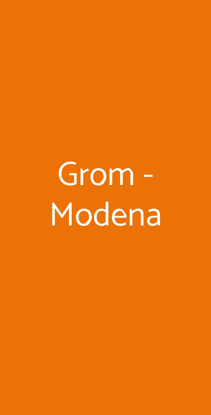 Grom - Modena Modena menù 1 pagina