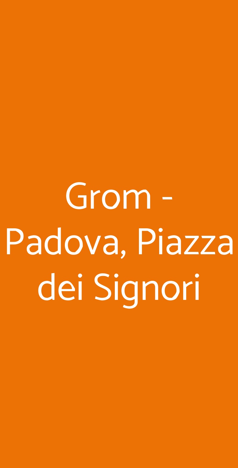 Grom - Padova Padova menù 1 pagina