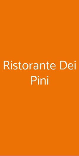 Ristorante Dei Pini, Castelnuovo Magra