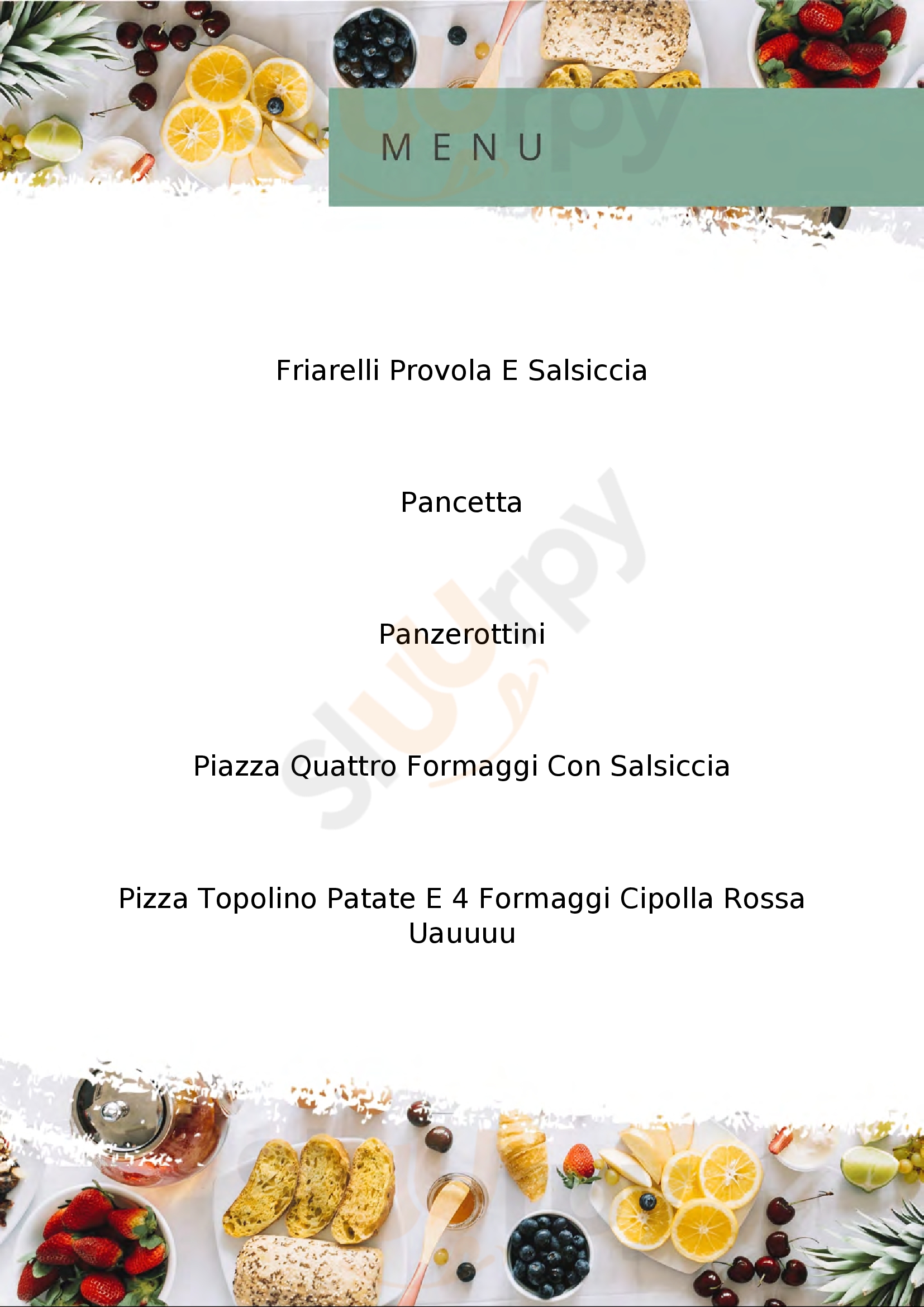 Fantasy Pizza Fratelli Apuzzo Vicenza menù 1 pagina