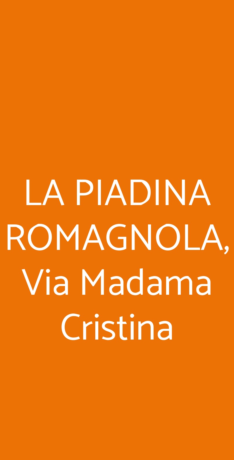 LA PIADINA ROMAGNOLA, Via Madama Cristina Torino menù 1 pagina