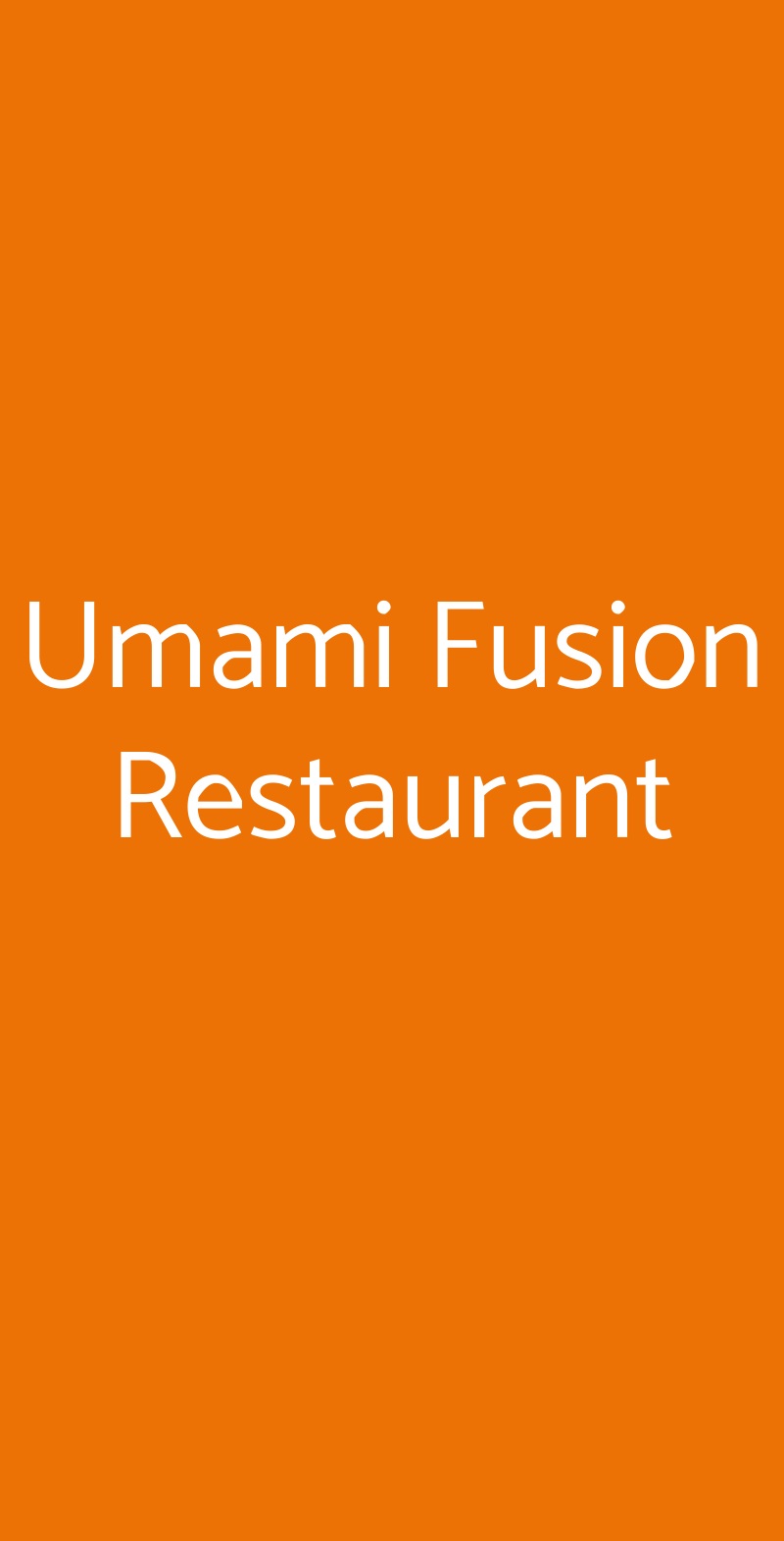 Umami Fusion Restaurant Padova menù 1 pagina