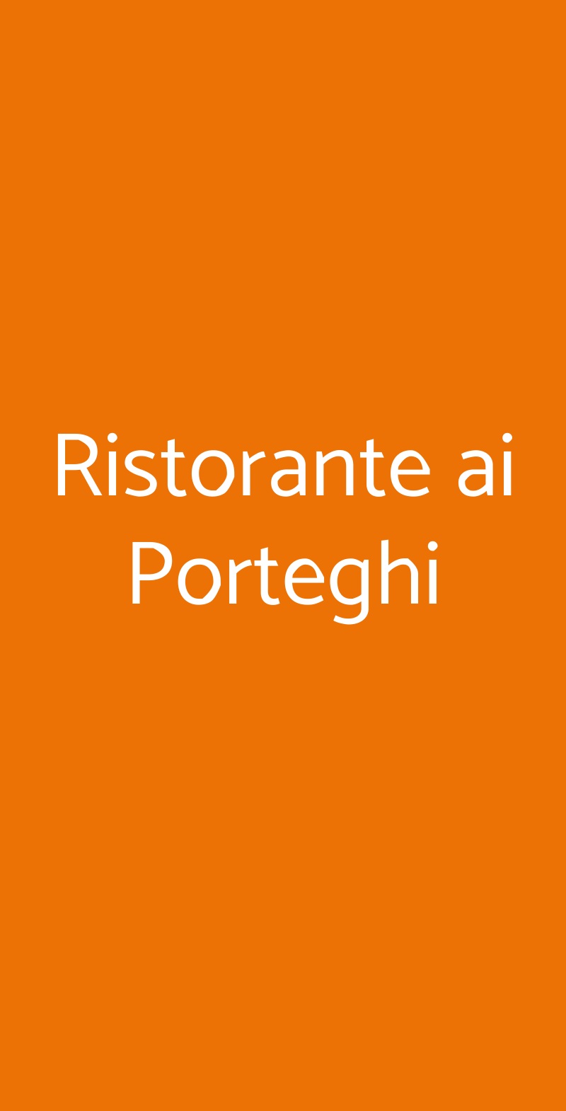 Ristorante ai Porteghi Padova menù 1 pagina