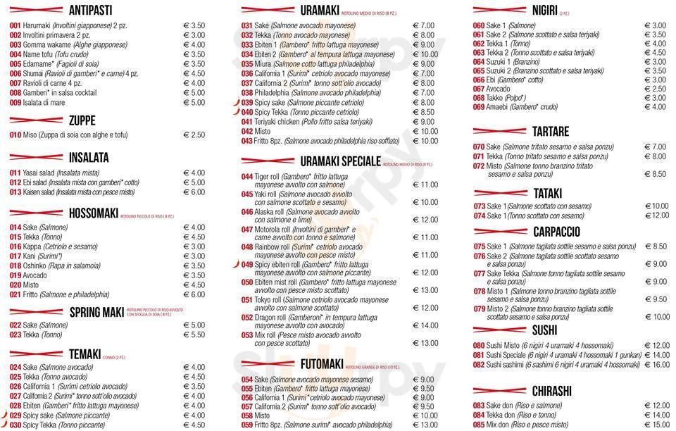 Sushi Arcella Padova menù 1 pagina