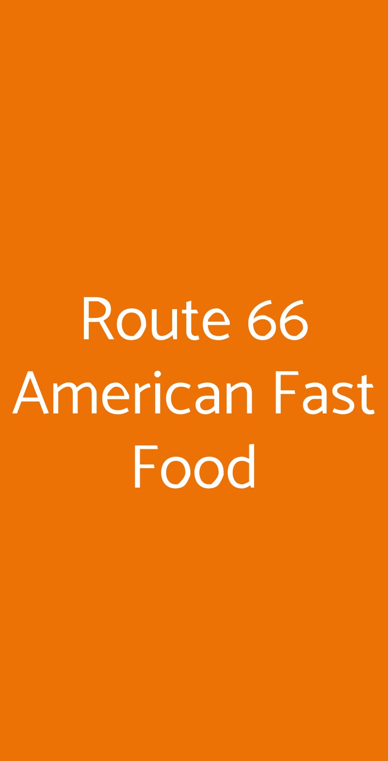 Route 66 American Fast Food Padova menù 1 pagina