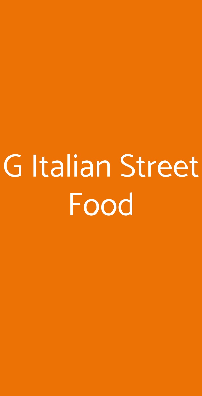 G Italian Street Food Padova menù 1 pagina