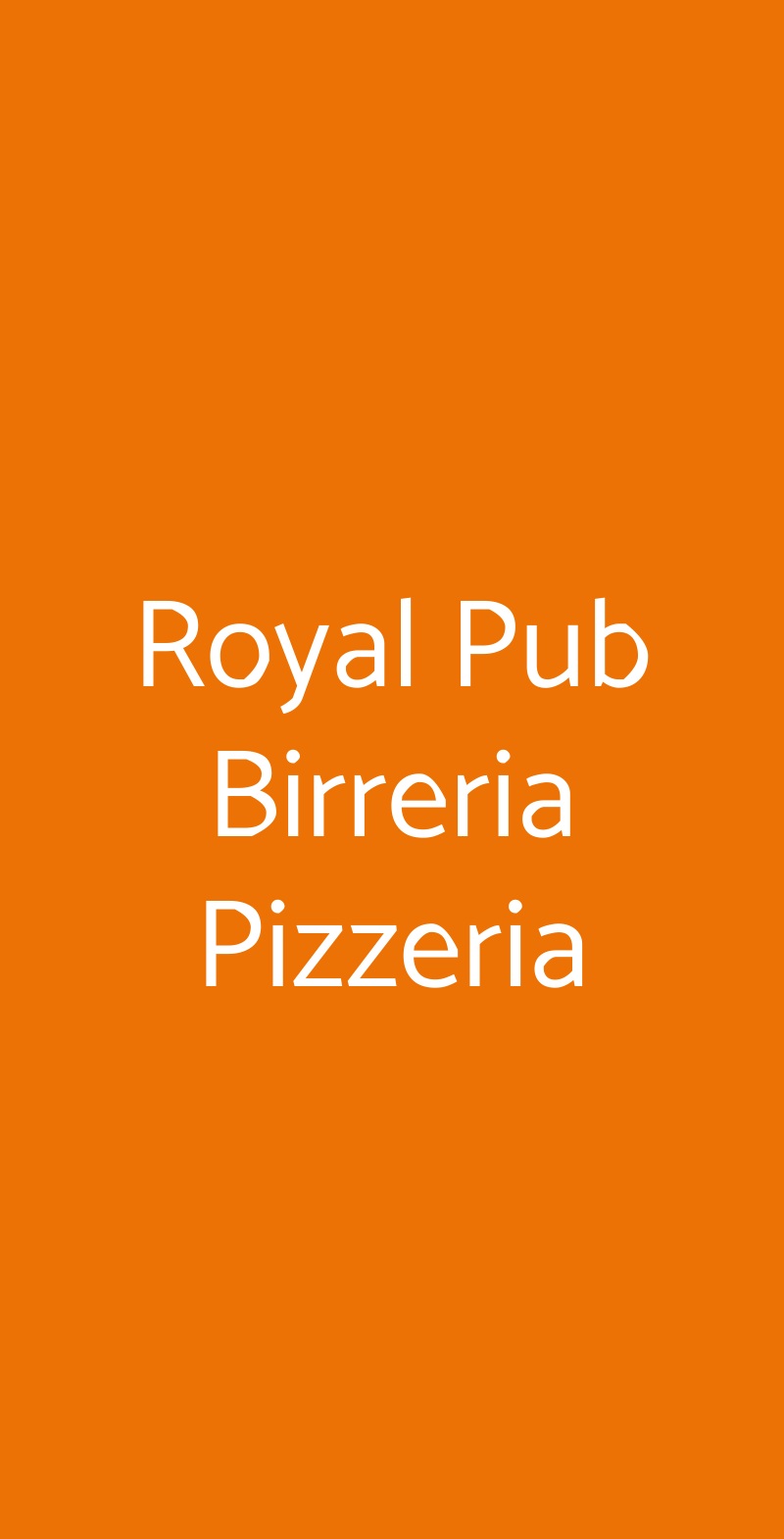Royal Pub Birreria Pizzeria Padova menù 1 pagina