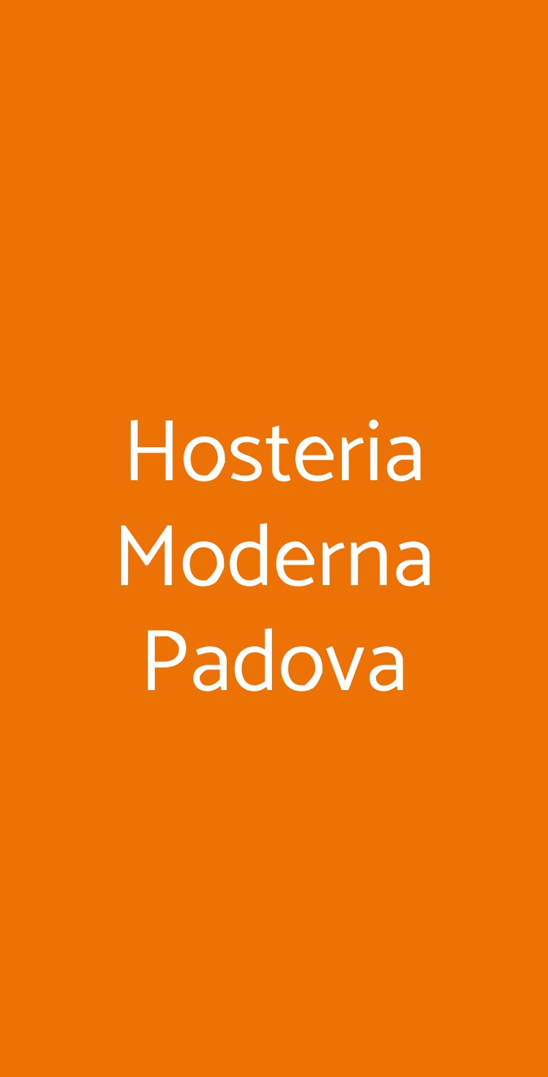 Hosteria Moderna Padova Padova menù 1 pagina