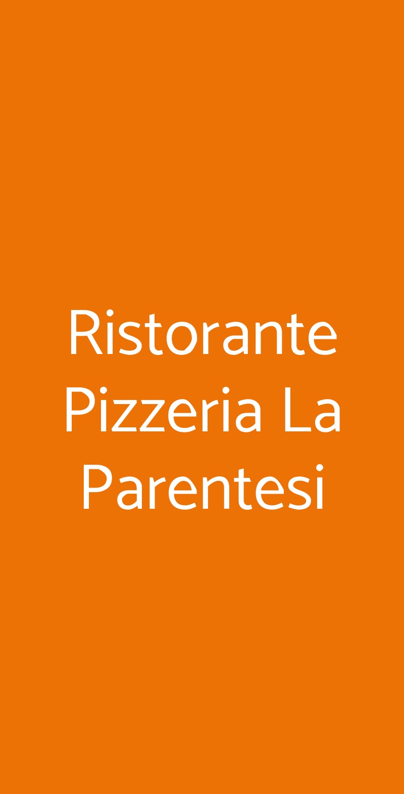 Ristorante Pizzeria La Parentesi Monselice menù 1 pagina