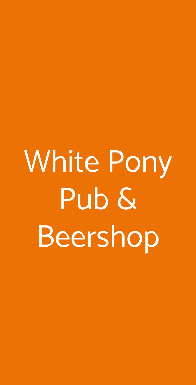White Pony Pub & Beershop Padova menù 1 pagina