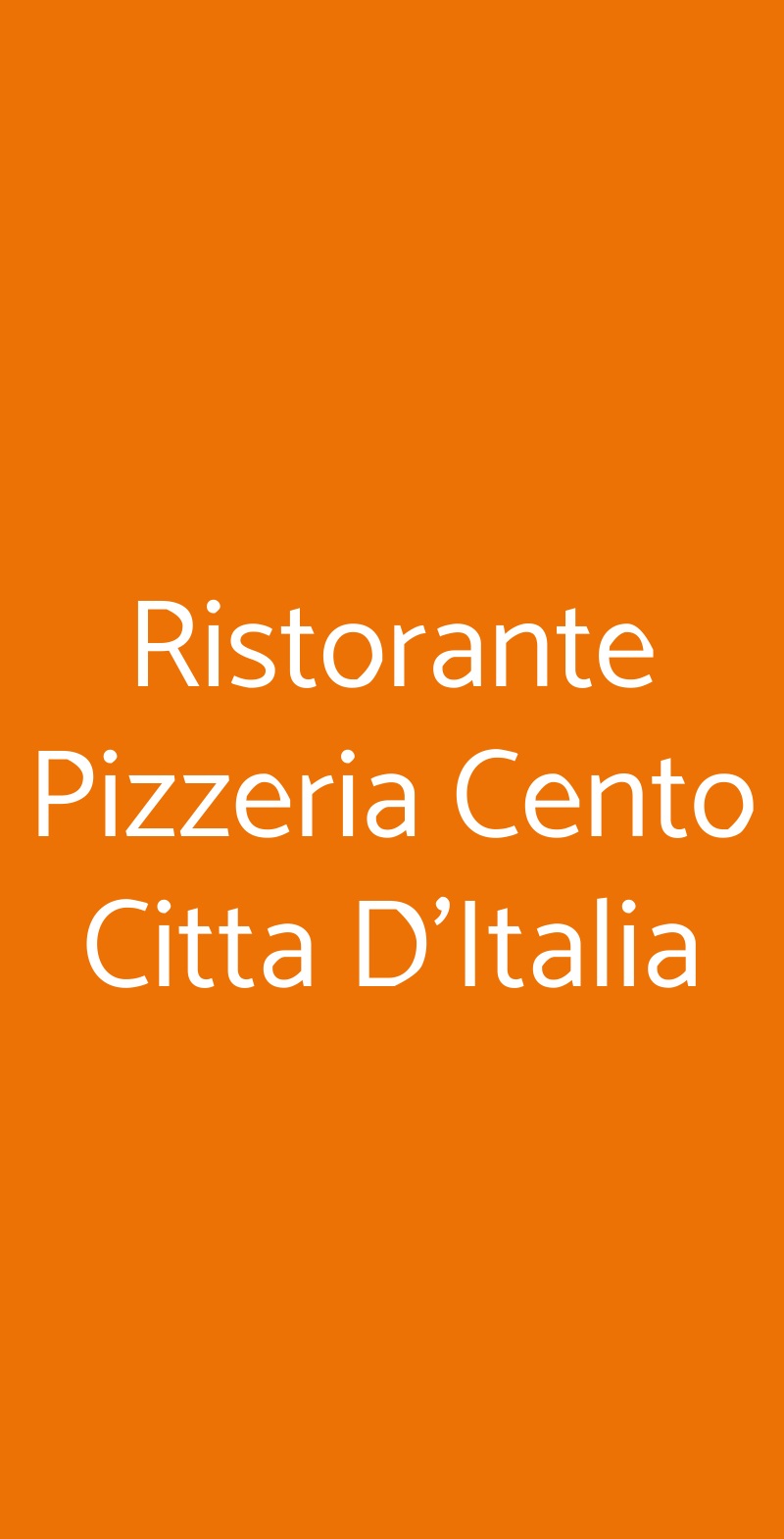 Ristorante Pizzeria Cento Citta D'Italia Padova menù 1 pagina