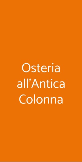 Osteria All'antica Colonna, Padova