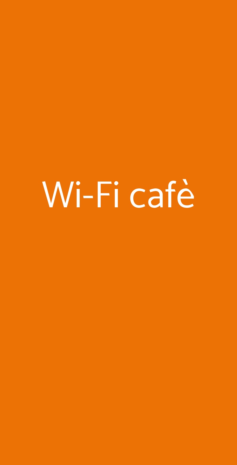 Wi-Fi cafè Este menù 1 pagina