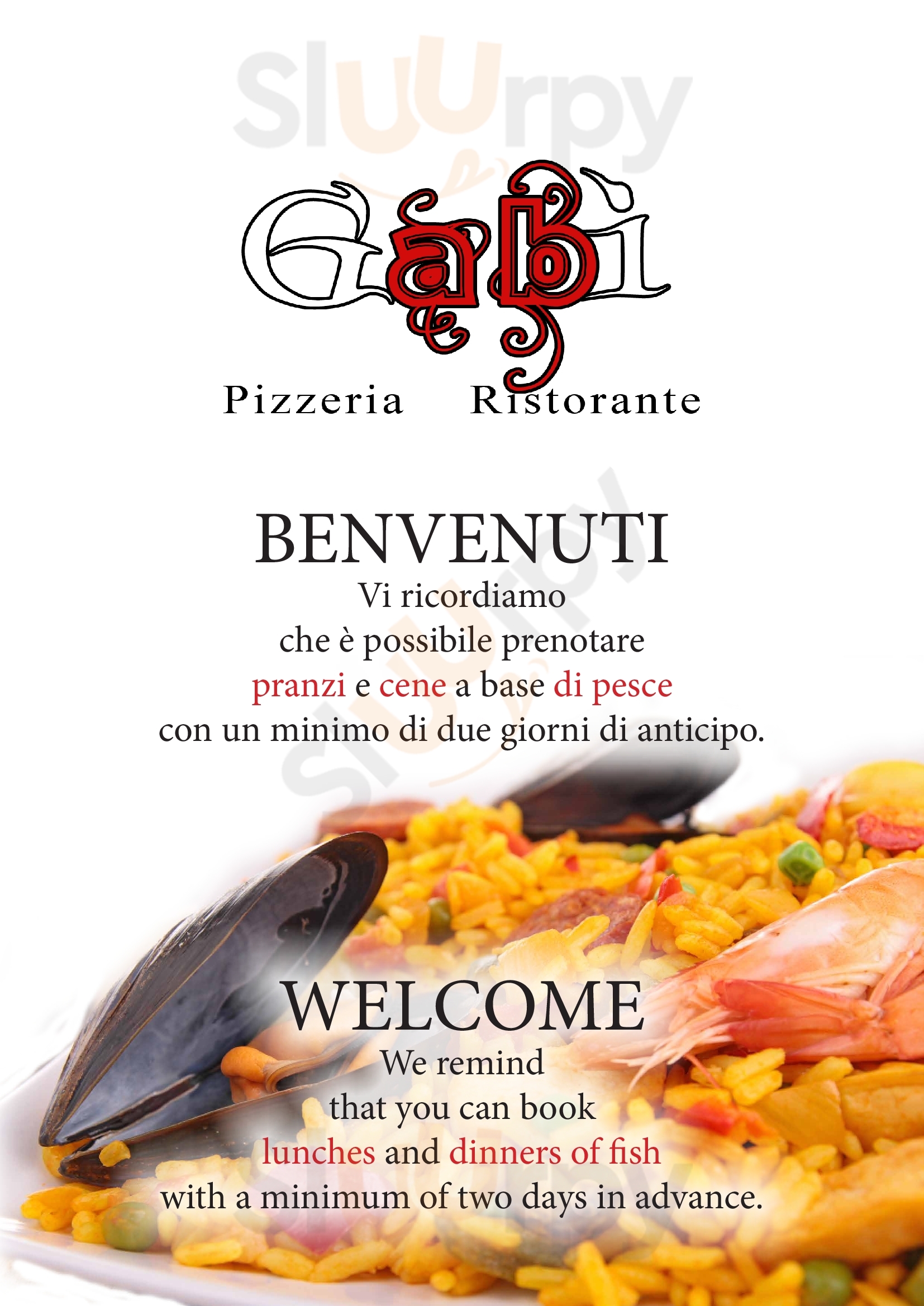 Pizzeria Ristorante Bar Gabi Cinto Euganeo menù 1 pagina