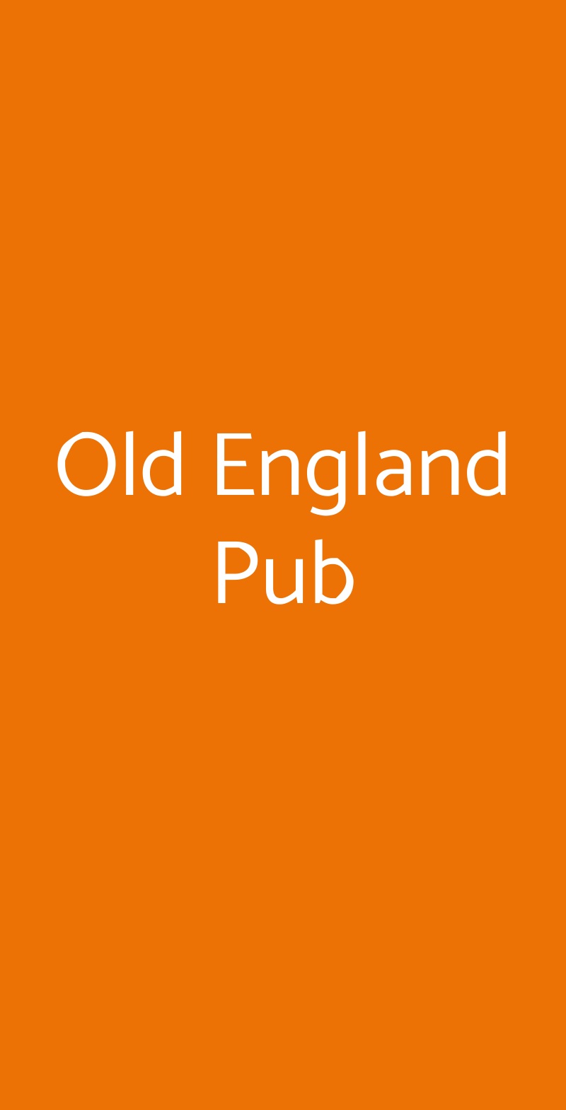Old England Pub Padova menù 1 pagina