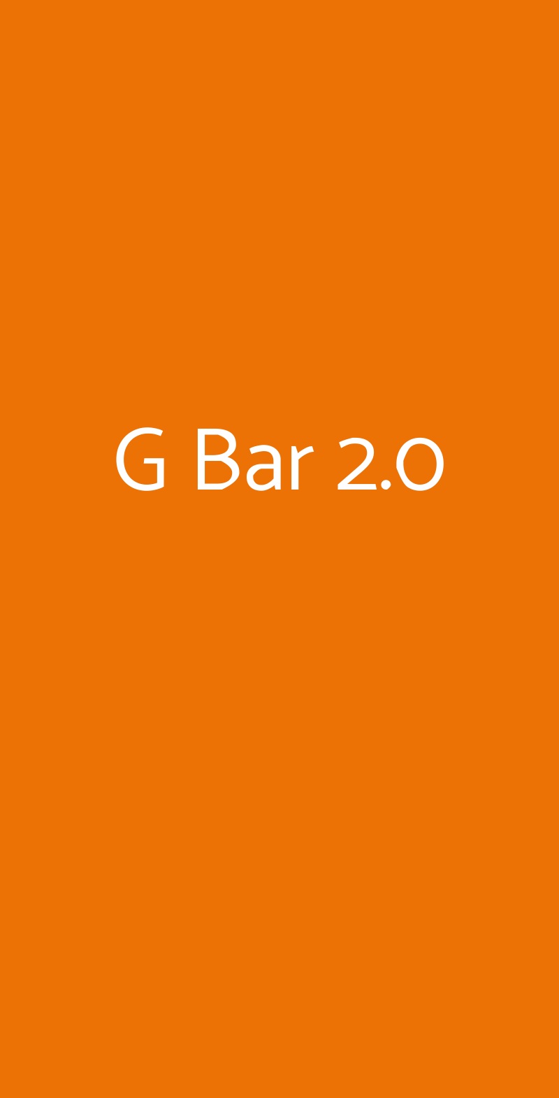 G Bar 2.0 Padova menù 1 pagina