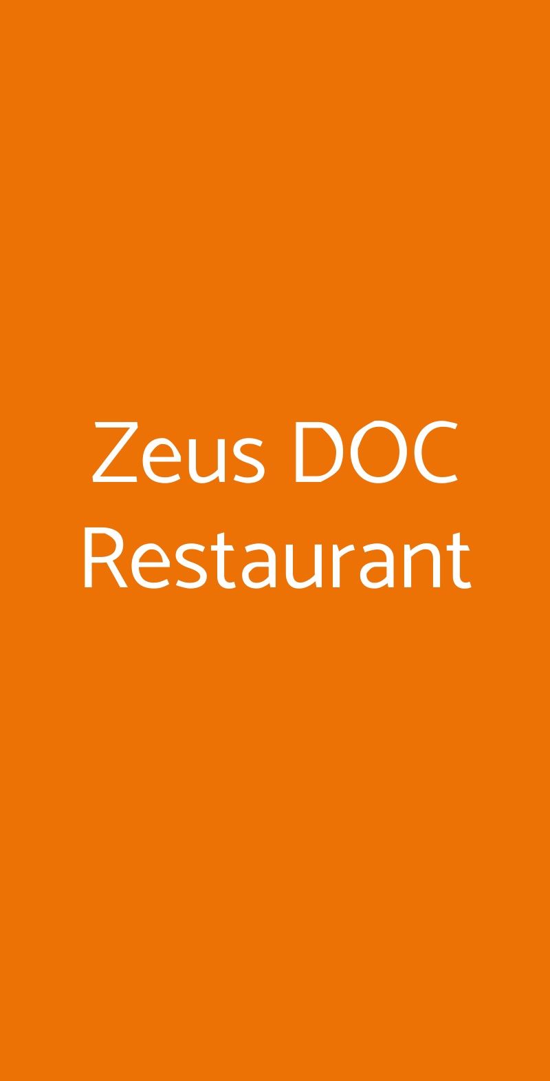 Zeus DOC Restaurant Noventa Padovana menù 1 pagina