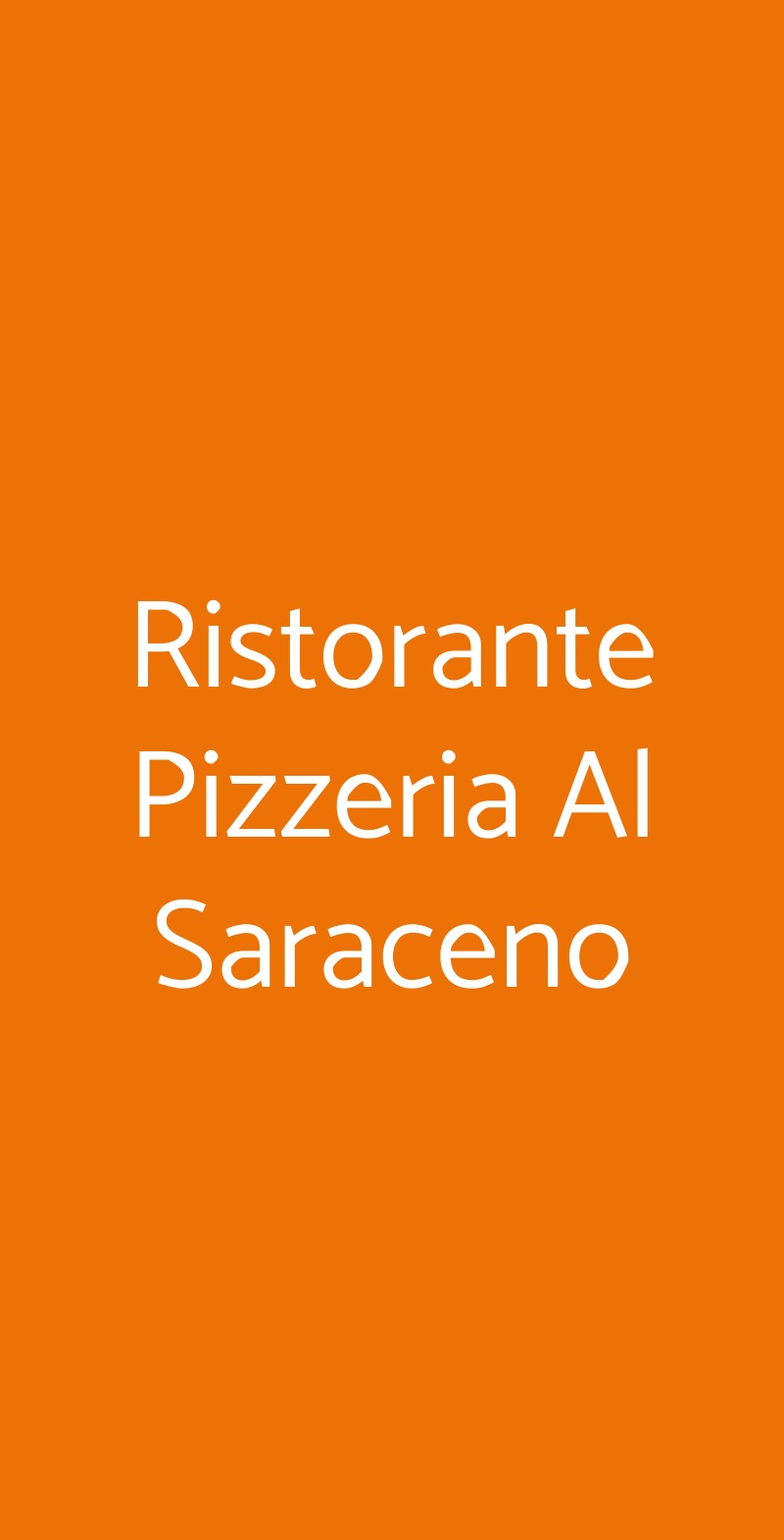 Ristorante Pizzeria Al Saraceno Padova menù 1 pagina