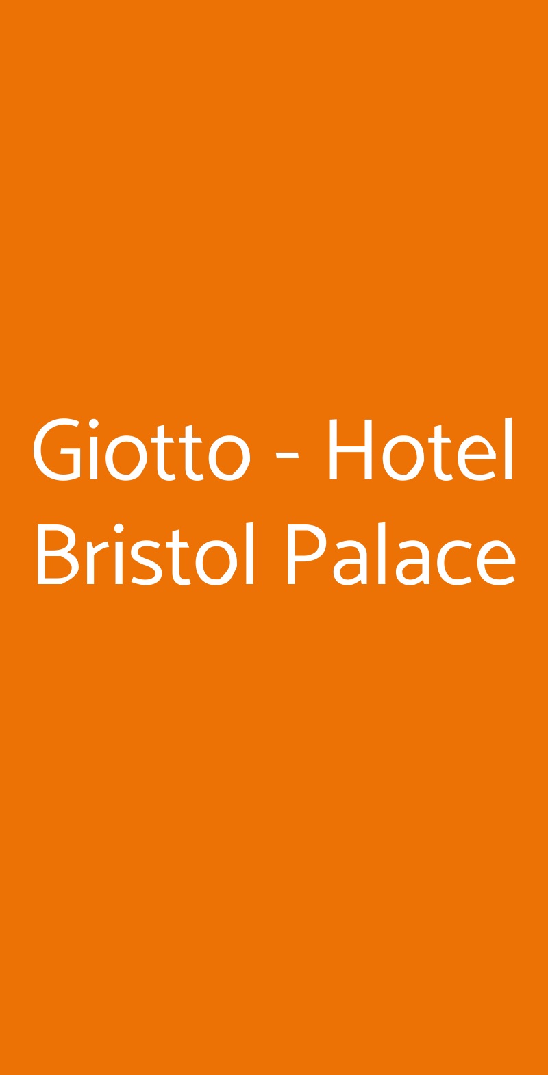 Giotto - Hotel Bristol Palace Genova menù 1 pagina
