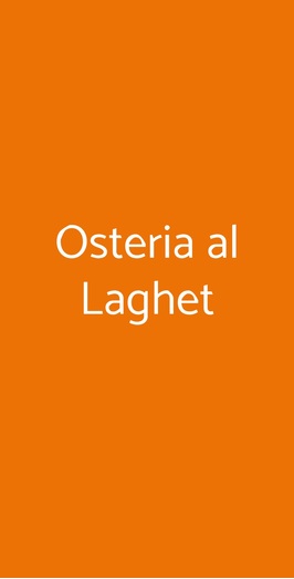 Osteria Al Laghet, Lentate sul Seveso