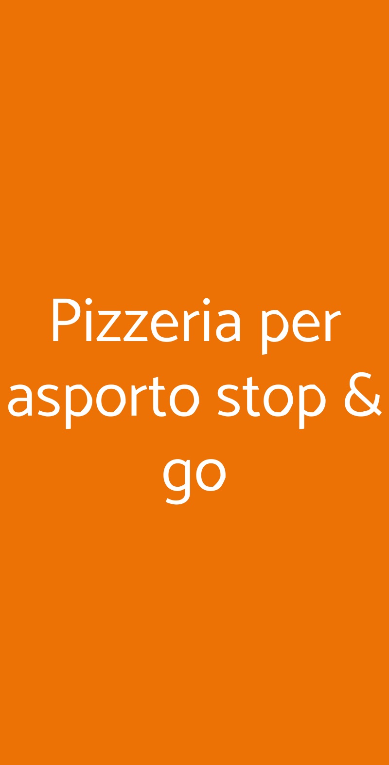Pizzeria per asporto stop & go Padova menù 1 pagina