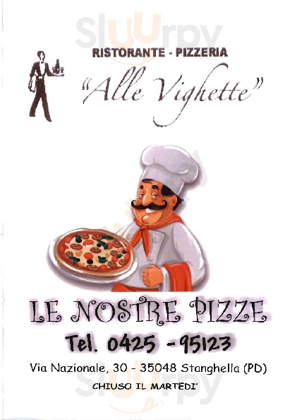 Ristorante Pizzeria Alle Vighette Stanghella menù 1 pagina